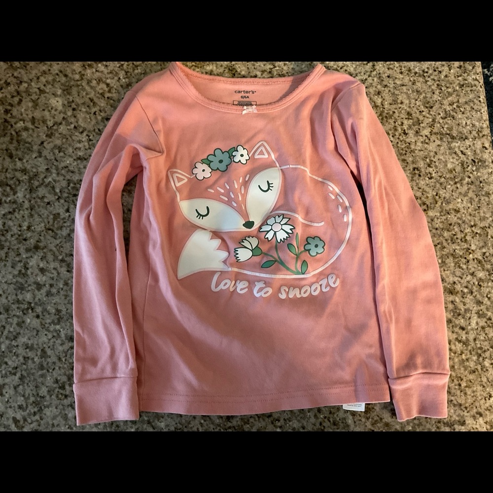 Sleeping fox PJ shirt